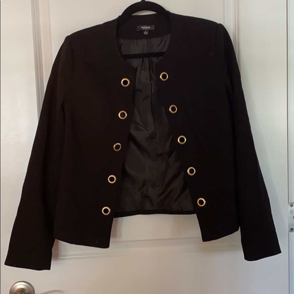 Black blazer/ jacket with gold accent